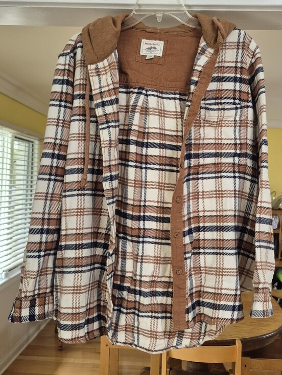 American Eagle Outfitters Tops - American Eagle Ultra Soft Cozy Flannel Shacket in Rust Brown